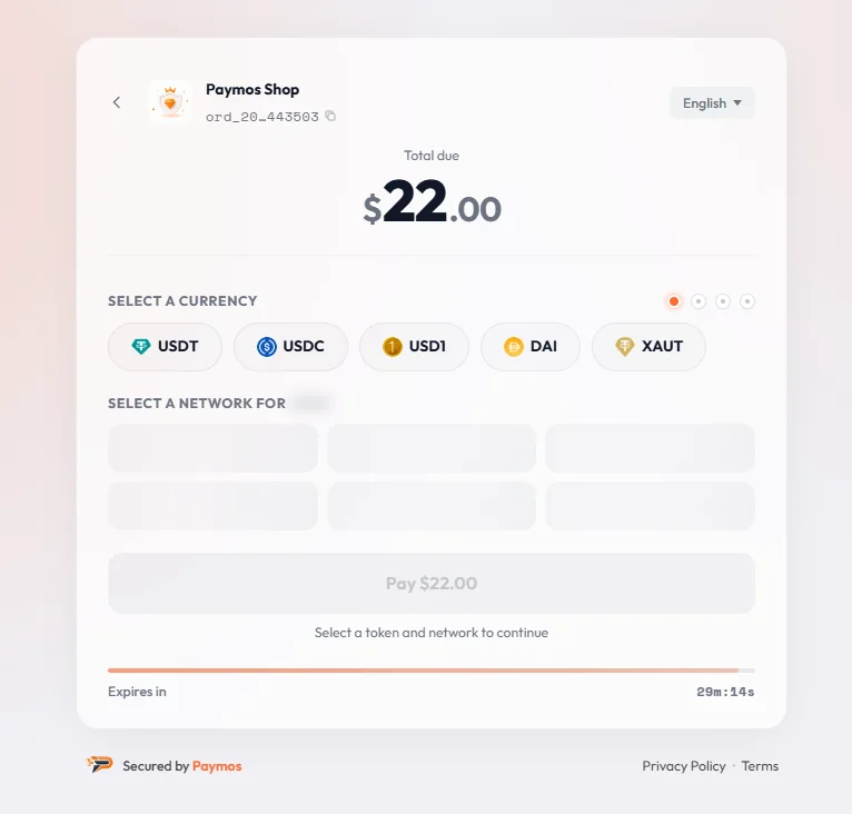 stablecoin checkout SDK
